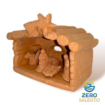 Presepe di Natale Capanna in Terracotta naturale con Sacra Famiglia T.056 - immagine 5