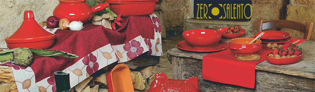Banner Stoviglieria in Terracotta colore puro Rosso