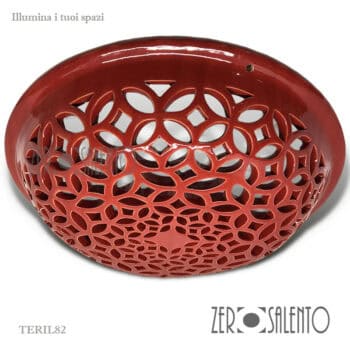 Plafoniera Illuminazione intaglio a farfalla Rosso TERIL82 - immagine 3