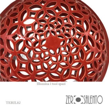 Plafoniera Illuminazione intaglio a farfalla Rosso TERIL82 - immagine 2