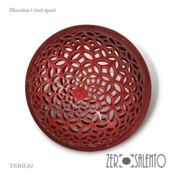 Plafoniera Illuminazione intaglio a farfalla Rosso TERIL82