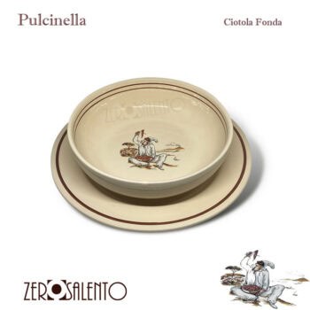 Ciotola Fonda in Terracotta con decoro Pulcinella - immagine 3