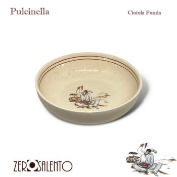 Ciotola Fonda in Terracotta con decoro Pulcinella
