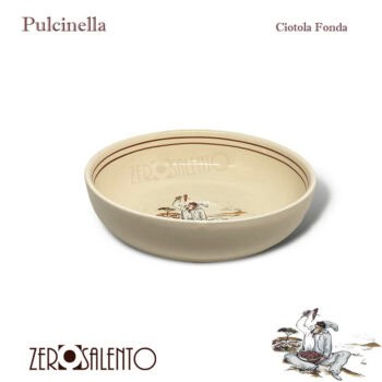 Ciotola Fonda in Terracotta con decoro Pulcinella - immagine 2