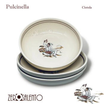 Ciotola Fonda in Terracotta con decoro Pulcinella - immagine 4