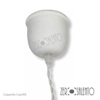 Lampadario in terracotta con bordi ondulati dipinto a mano verde TERIL74 - immagine 4