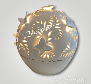 Lampada da tavolo a palla intagliata e farfalle in 3D Teril118 - immagine 2