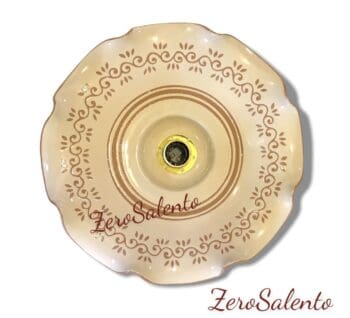 Lampadario in terracotta con bordi ondulati, inciso a mano TERIL73