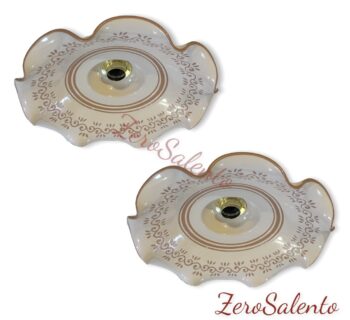 Lampadario in terracotta con bordi ondulati, inciso a mano TERIL73 - immagine 2