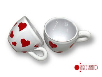 Tazzina da Caffè con Cuori in Terracotta - immagine 2