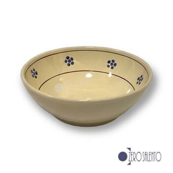 Coppa cm22 in Terracotta - Ceramica decoro Stelle con filetto marrone