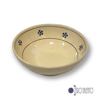 Coppa cm22 in Terracotta - Ceramica decoro Stelle con filetto marrone - immagine 3