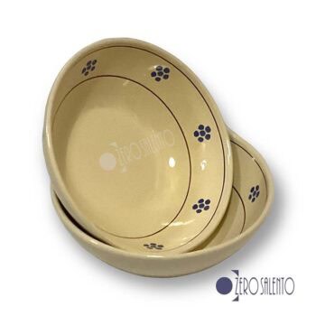 Coppa cm22 in Terracotta - Ceramica decoro Stelle con filetto marrone - immagine 4