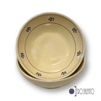 Coppa cm22 in Terracotta - Ceramica decoro Stelle con filetto marrone - immagine 2