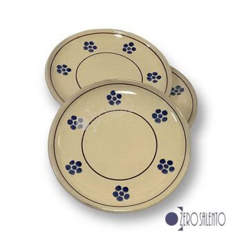 Piatto colazione cm16 in Terracotta - Ceramica decoro Stelle con filetto marrone