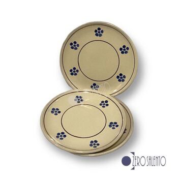 Piatto colazione cm16 in Terracotta - Ceramica decoro Stelle con filetto marrone - immagine 3