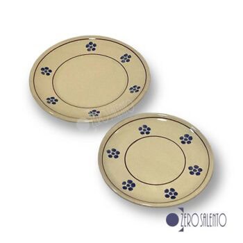 Piatto colazione cm16 in Terracotta - Ceramica decoro Stelle con filetto marrone - immagine 2
