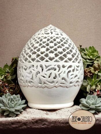 Lampada da tavolo a forma di Pigna intaglio moderno a Rombi e Volute Teril123 - immagine 2