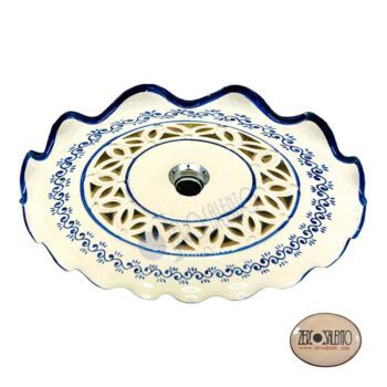 Piatto luce per lampada a soffitto in terracotta dipinto BLU diametro 40 cm Teril10.BL