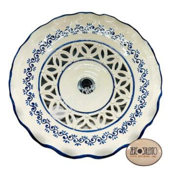 Piatto luce per lampada a soffitto in terracotta dipinto BLU diametro 40 cm Teril10.BL - immagine 2