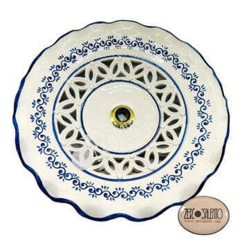 Piatto luce per lampada a soffitto in terracotta dipinto BLU diametro 40 cm Teril10.BL - immagine 4