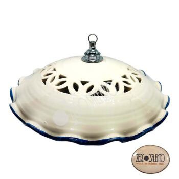 Piatto luce per lampada a soffitto in terracotta dipinto BLU diametro 40 cm Teril10.BL - immagine 5