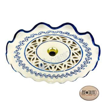 Piatto luce per lampada a soffitto in terracotta dipinto BLU diametro 40 cm Teril10.BL - immagine 3