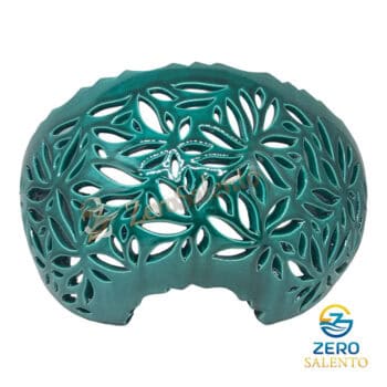 Applique in terracotta mezzaluna traforata a foglie Verde smeraldo ILLUMINAZIONE TERIL24.VS