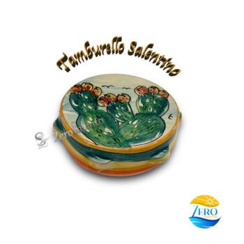 Tamburello Salentino decorato a mano con Fichi d'India calamita - immagine 2