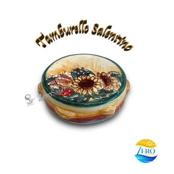 Tamburello Salentino Floreale con Girasole calamita - immagine 2