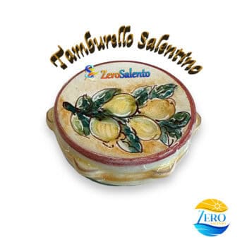 Tamburello Salentino con Limoni fondo arancio calamita - immagine 2