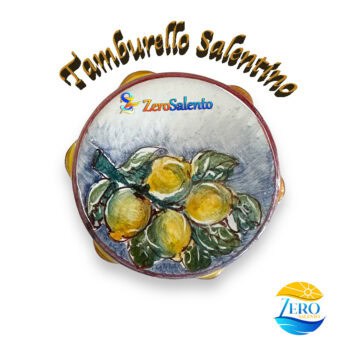 Tamburello Salentino con Limoni fondo blu calamita