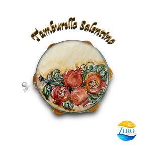 Tamburello Salentino con Melograni fondo arancione calamita