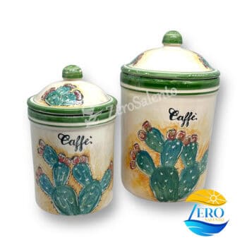 Barattolo Spezie  Sale - Caffè - Zucchero in Terracotta decorato a mano Ficodindia - immagine 7