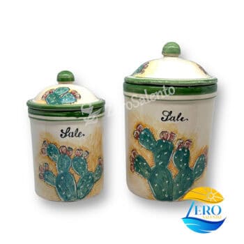 Barattolo Spezie  Sale - Caffè - Zucchero in Terracotta decorato a mano Ficodindia - immagine 5