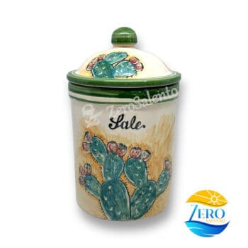 Barattolo Spezie  Sale - Caffè - Zucchero in Terracotta decorato a mano Ficodindia - immagine 4