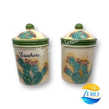Barattolo Spezie  Sale - Caffè - Zucchero in Terracotta decorato a mano Ficodindia - immagine 6