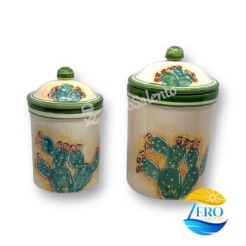 Barattolo Spezie  Sale - Caffè - Zucchero in Terracotta decorato a mano Ficodindia - immagine 9