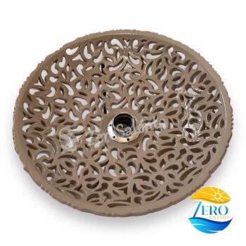 Piatto luce per lampada a soffitto in terracotta intagliato a foglie Fango TERIL34.FA