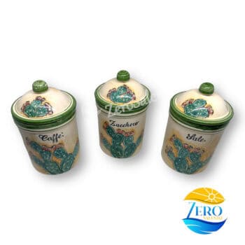 Barattolo Spezie  Sale - Caffè - Zucchero in Terracotta decorato a mano Ficodindia - immagine 11