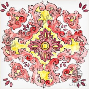 Mattonella Maiolica Salentina colore rosso Termaiol01