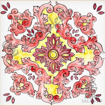 Mattonella Maiolica Salentina colore rosso Termaiol01