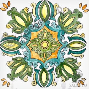 Mattonella Maiolica Salentina colore verde Termaiol11