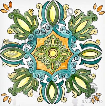 Mattonella Maiolica Salentina colore verde Termaiol11