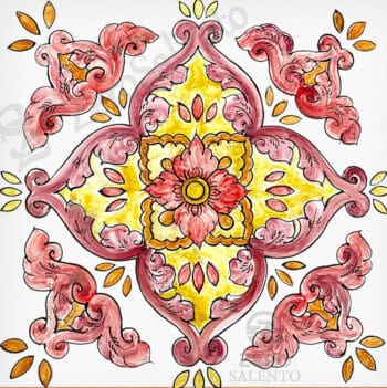 Mattonella Maiolica Salentina colore rosso Termaiol12