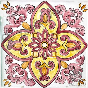 Mattonella Maiolica Salentina colore rosso Termaiol13