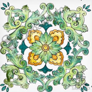 Mattonella Maiolica Salentina colore verde Termaiol15