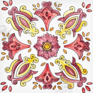 Mattonella Maiolica Salentina colore rosso Termaiol16