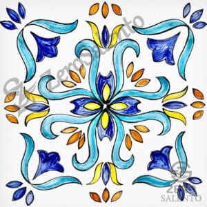 Mattonella Maiolica Salentina colore blu Termaiol17