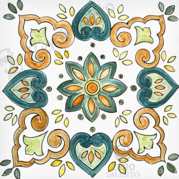Mattonella Maiolica Salentina colore verde Termaiol18